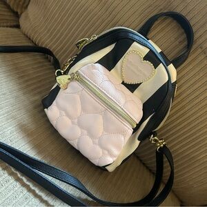 Betsey Johnson Mini Backpack Quilted / Crossbody Bag